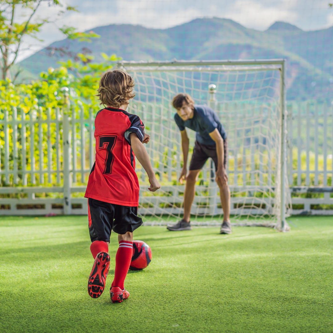 Playing football in Primary PE