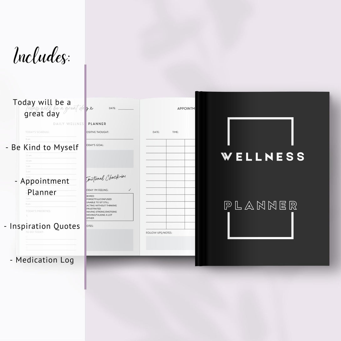 ADHD Wellness Planner - Black - Planner