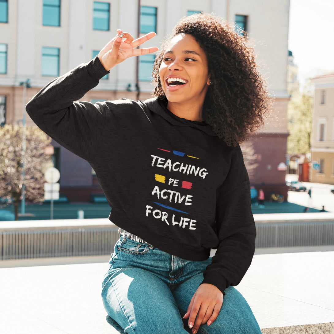 PE Teacher Crop Hoodie | PE Teacher Clothing - L - crop top