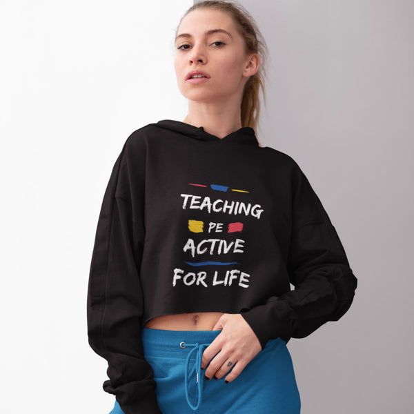 PE Teacher Crop Hoodie | PE Teacher Clothing - L - crop top