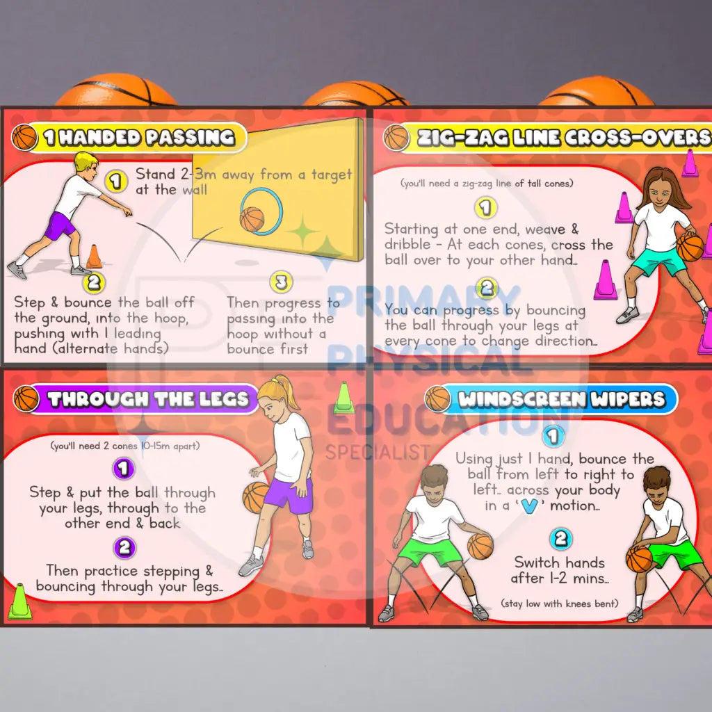 basketball-skill-drill-task-cards-for-primary-pe-basket-ball-1-handed-passing