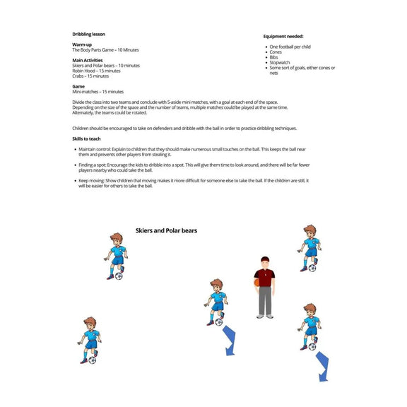 Key Stage 1 Dribbling Lesson Plan Football Primary PE Planning