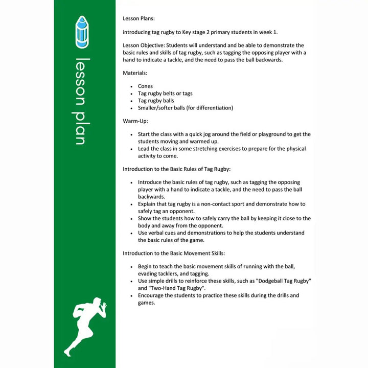 Key Stage 2 Rugby Lesson Plans Primary PE Planning