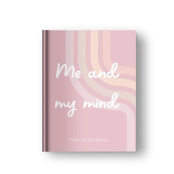 Mental Health and Well-being Journal - Pink with wave lines