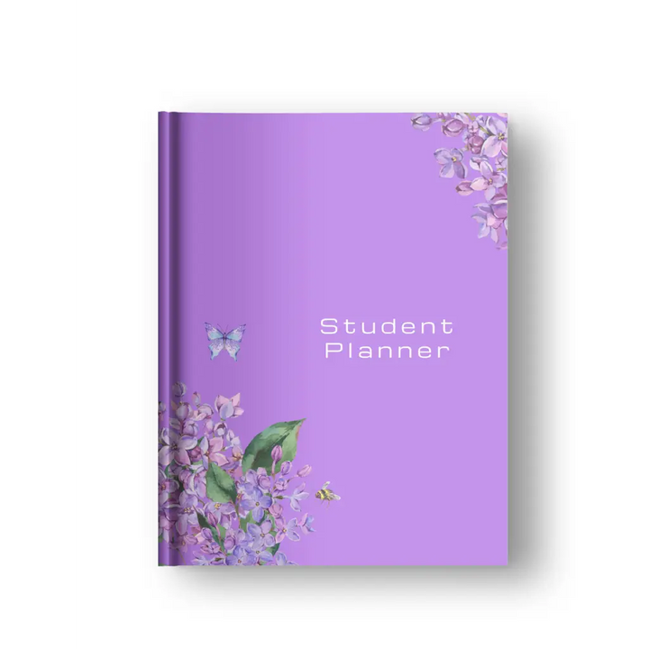 Student Planner (Student Organiser) - Purple with Flowers -