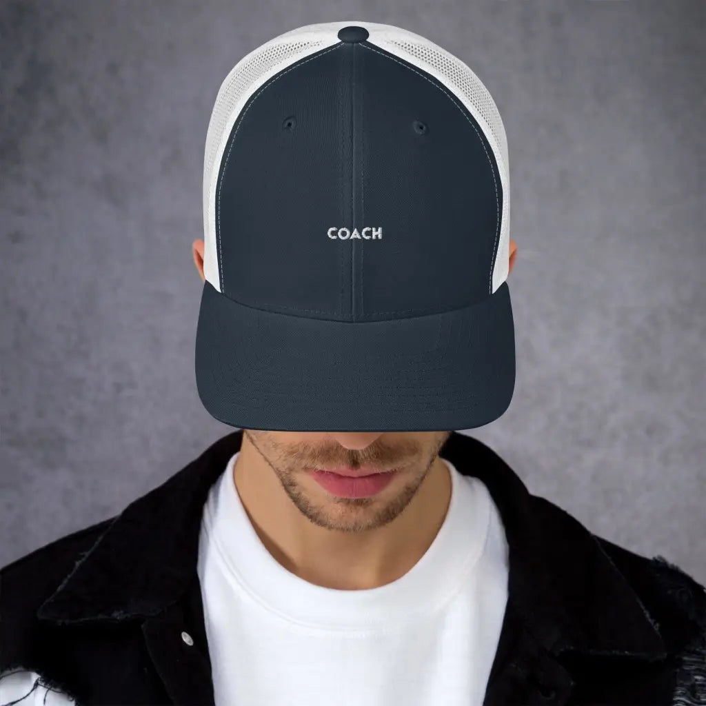 Unisex Coach Trucker Cap - Navy/ White - Cap