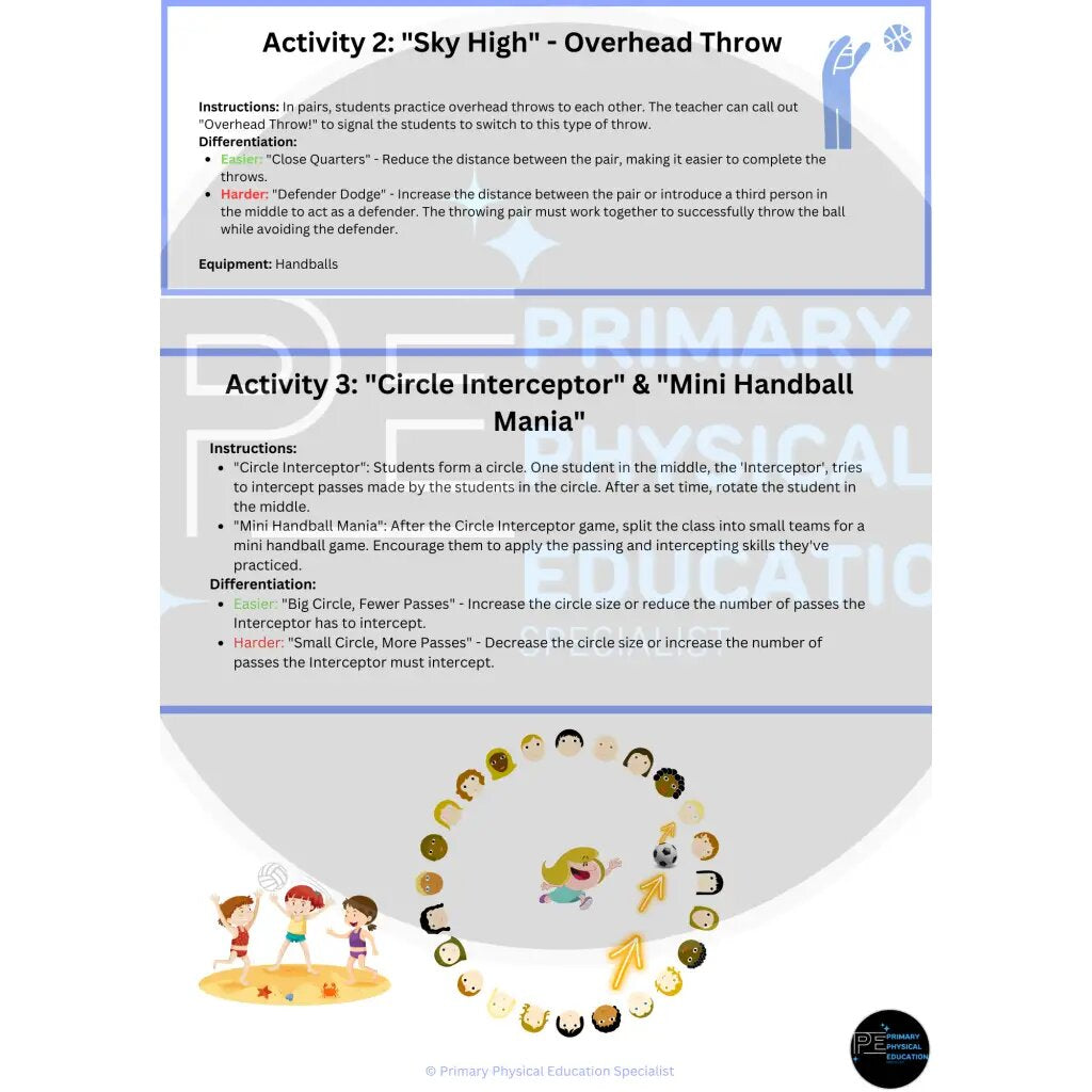 Year 5 6 Handball Lesson Plans Scheme of Work Primary Physical Education Specialist